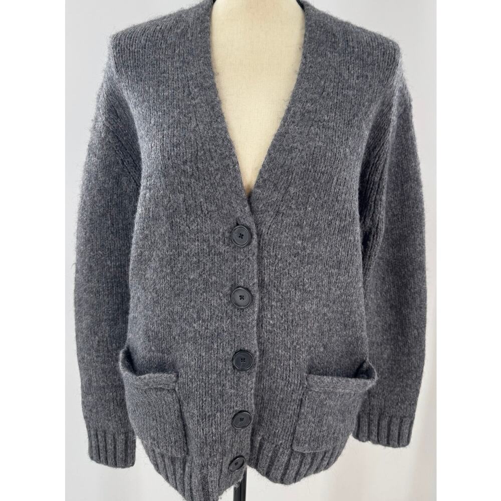 RE/DONE 90's Gray Wool Cardigan Sweater Boyfriend Grandpa Cardi Large